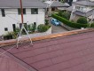 棟板金が飛ばされて貫板が露出