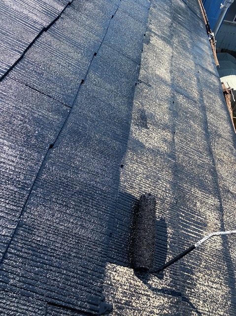 松山市三津浜で築30年のコロニアル屋根をフッ素塗料で屋根塗装